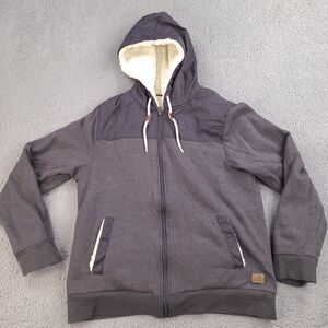 Buffalo David Bitton Jacket Mens Medium Gray Zip Sherpa Lining Read‎ Size Info